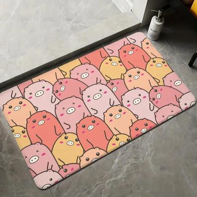 Cute Abstract Pattern Doormat, Non-slip and Wear-resistant Floor Mat, Home Decor Foot Mat, Cushioned Floor Mat, Machine Washable