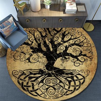 Cartoon Print Round Area Rug,Carpet Rug for Living Room Bedroom Sofa Playroom Decor,Non-slip Floor Mat