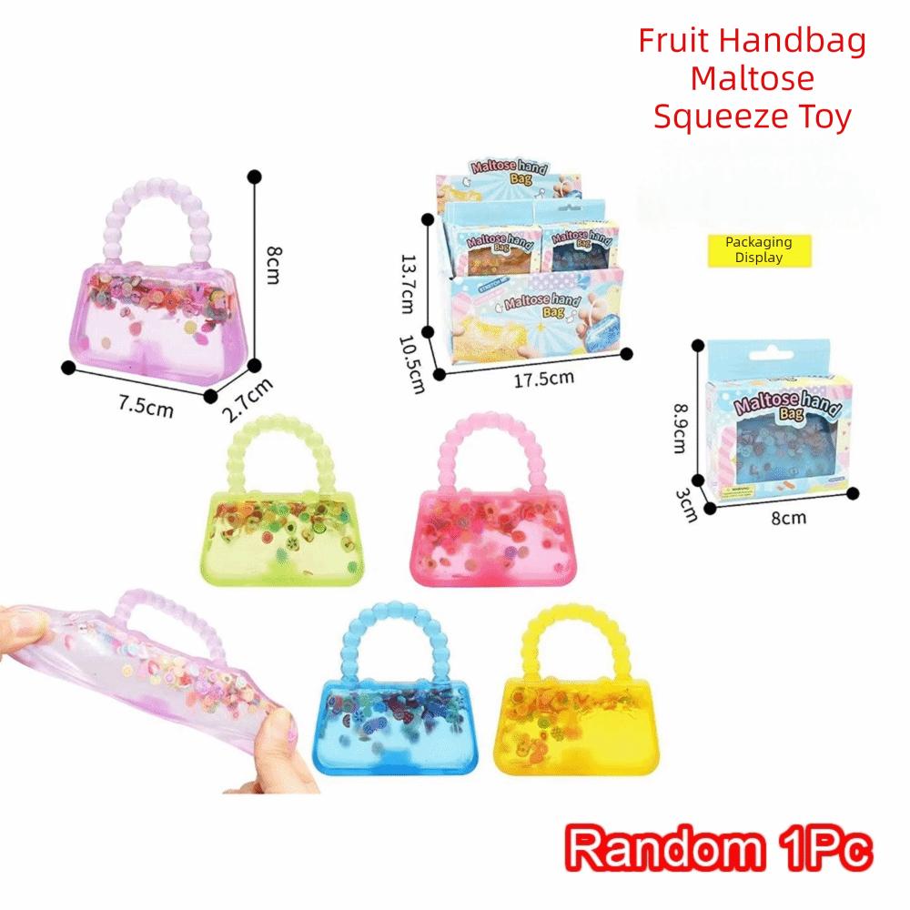 Glitter Filling Purse Fidget Toy Mini Squishy Toy Prize Box Toys  Jelly Handbag Toy