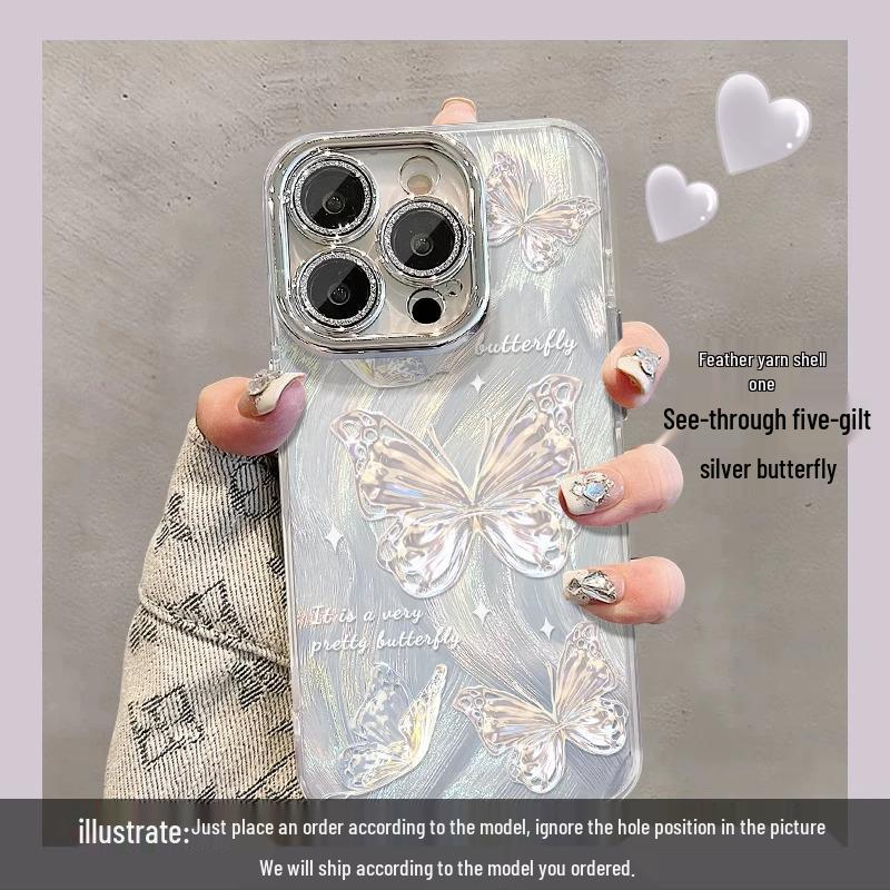 Feather Yarn Plus Butterfly Case for iPhone 16/15/14/13/12 Pro Max 17