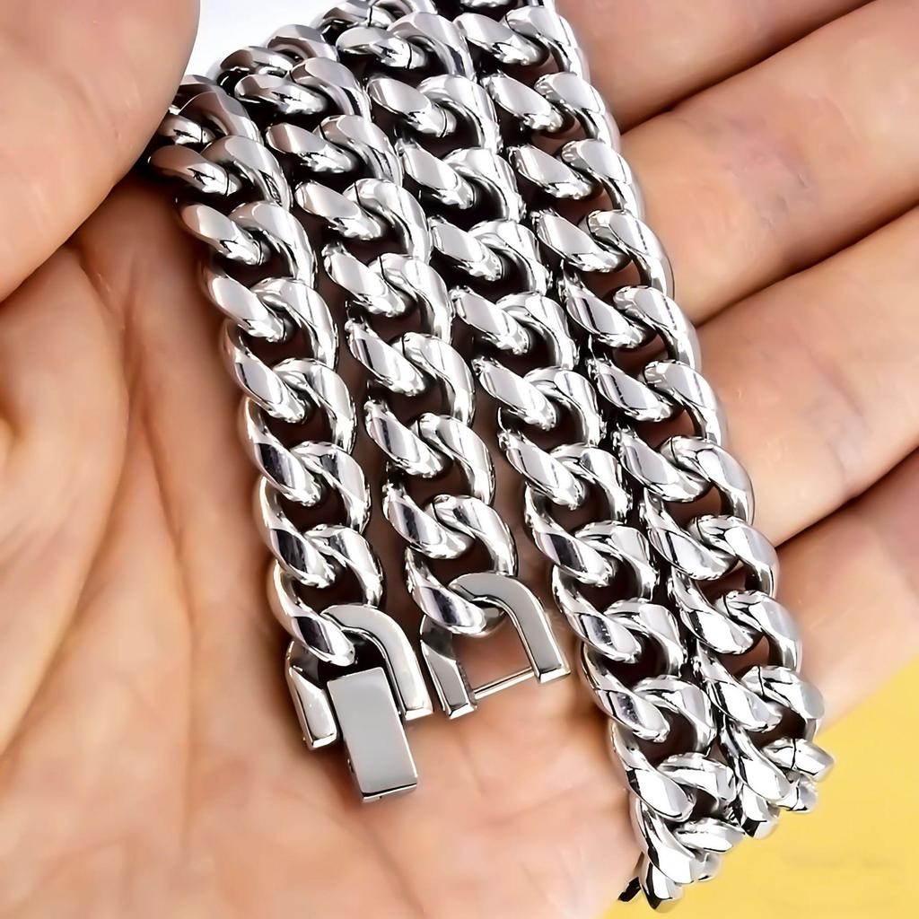 Colier lan Trendy Hip Hop Retro Stil Hong Kong din Oțel Inoxidabil Titan pentru Bărbați și Femei