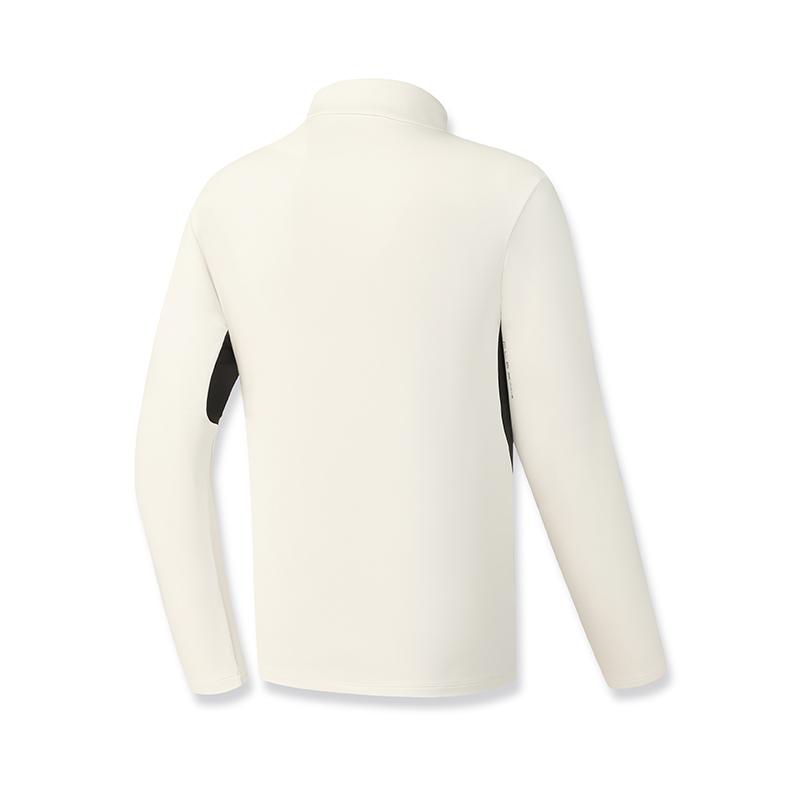 Fila Fleece Version Warm Simple Sports Training Comfortable Versatile Knitted Long Sleeve T-Shirt Men Tops Egrets-White A11M611217FWT