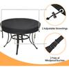 Outdoor Round Table Cover - Waterproof Anti-UV Round Patio Table Cover - Fits Round Outdoor Table Up To 58-60 Inch