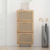VidaXL Armoire à chaussures Marron 52x25x115cm Bois d'ingénierie/rotin 345650