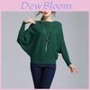 Womens Fall Knit Sweater With Batwing Sleeves And Oneword Neck For Casual Office Wear