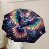 1pc Colorful Cosmic Owl Mandala Umbrella with Plastic Handle,Suitable for All Seasons Home Travel Outdoor UmbrellaDD1488