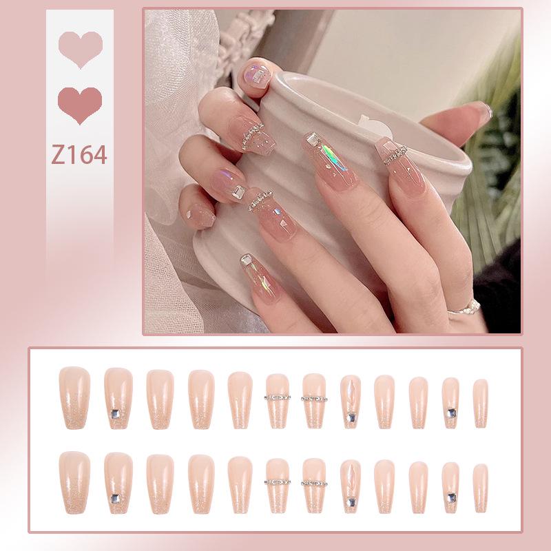 

Elegant Medium-Length Rhinestone Chain Nail Art Stickers With Glue