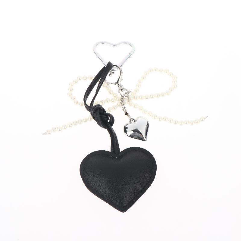 Bow Heart PU Keychains Elegant Ladies Key Chain With Rope Keyholder Fashion Accessory For Purse Bag Car Home Gift