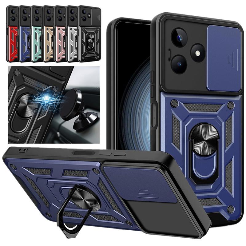 Military Armor Case For Realme C61 C63 C65 C67 4G Note 50 C55 C53 C51 Cover Lens Protection Ring Stand Holder Coque Fundas