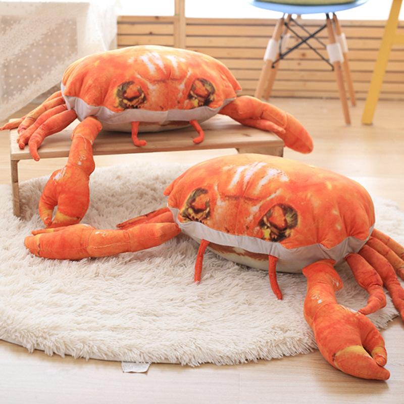 Simulated Large Crab Throw Pillow Plush Toy Doll Hairy Crab Doll Children's Soothing Rag Doll Activity Gift