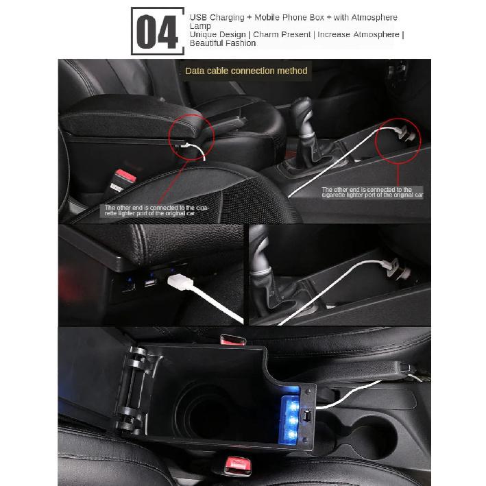 For Kia Rio 4 Armrest For Kia Rio X X-Line Car Armrest Auto Storage Box Car Accessorie Retrofit parts Interior details 2018-2022