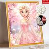 Disney Pearl Painting Frozen Elsa Pink Pearl Dress Handmade DIY Pearl Gemstone Painting Pictures Crafts Special Shape Home Wall Decoration