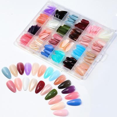 Yousheng 576 Stück/Box Künstliche Nägel, leicht anzukleben, abnehmbar, kurz, mittellang, lang, Acryl, matt, zum Aufdrücken der Nägel, Zubehör für Nagelstudios