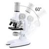1 Set Adjustable Focus LED Fill Light Optical PMMA Lens High Multiple Student Microscope 100X/600X/1200X Handheld Optical Microscope Kit Laboratory