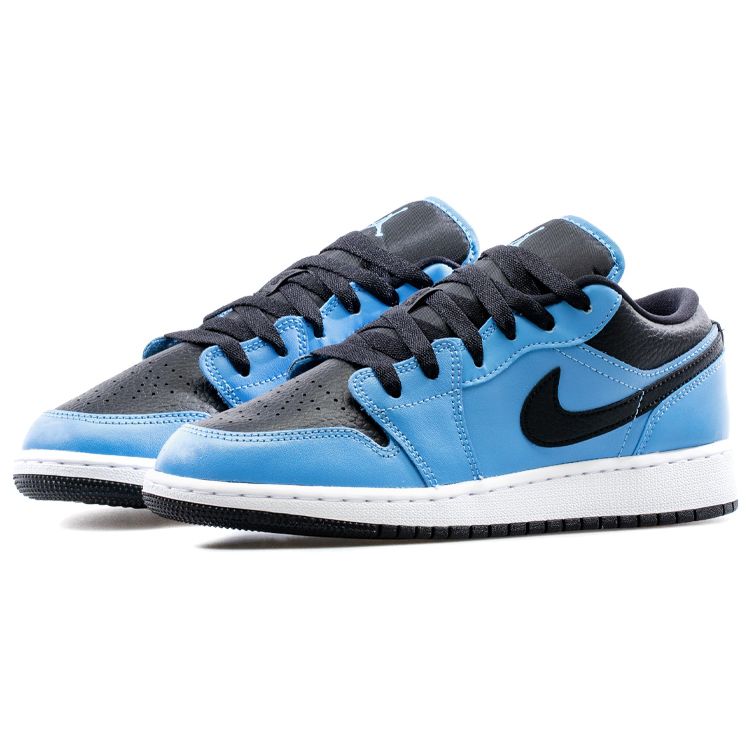 Air Jordan 1 Low GS University Blue Black Kids Sneakers White 553560-403