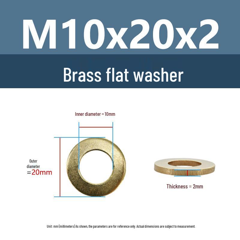 Yigu Durable Brass Flat Washers: M2-M12 Screws