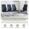 [Set of 2] Dining Chair in Black Diamond Pattern: High Backrest + Comfortable Seat Cushion, Silver-Colored Metal Frame Non-Slip and Durable