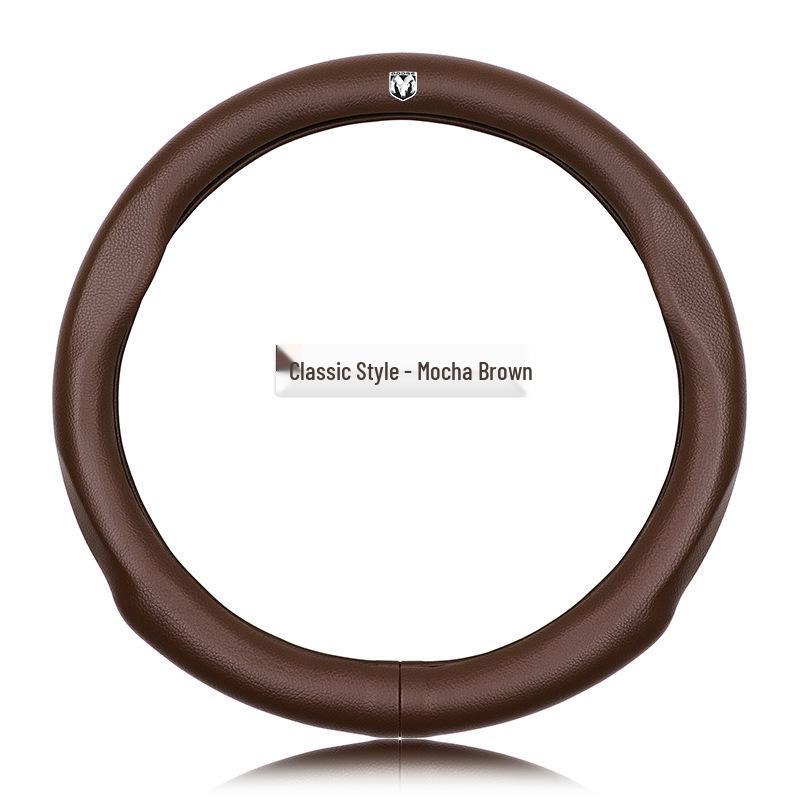 Genuine Leather Steering Wheel Cover for Dodge: Journey, Caliber, Avenger, Ram, Sebring, Challenger