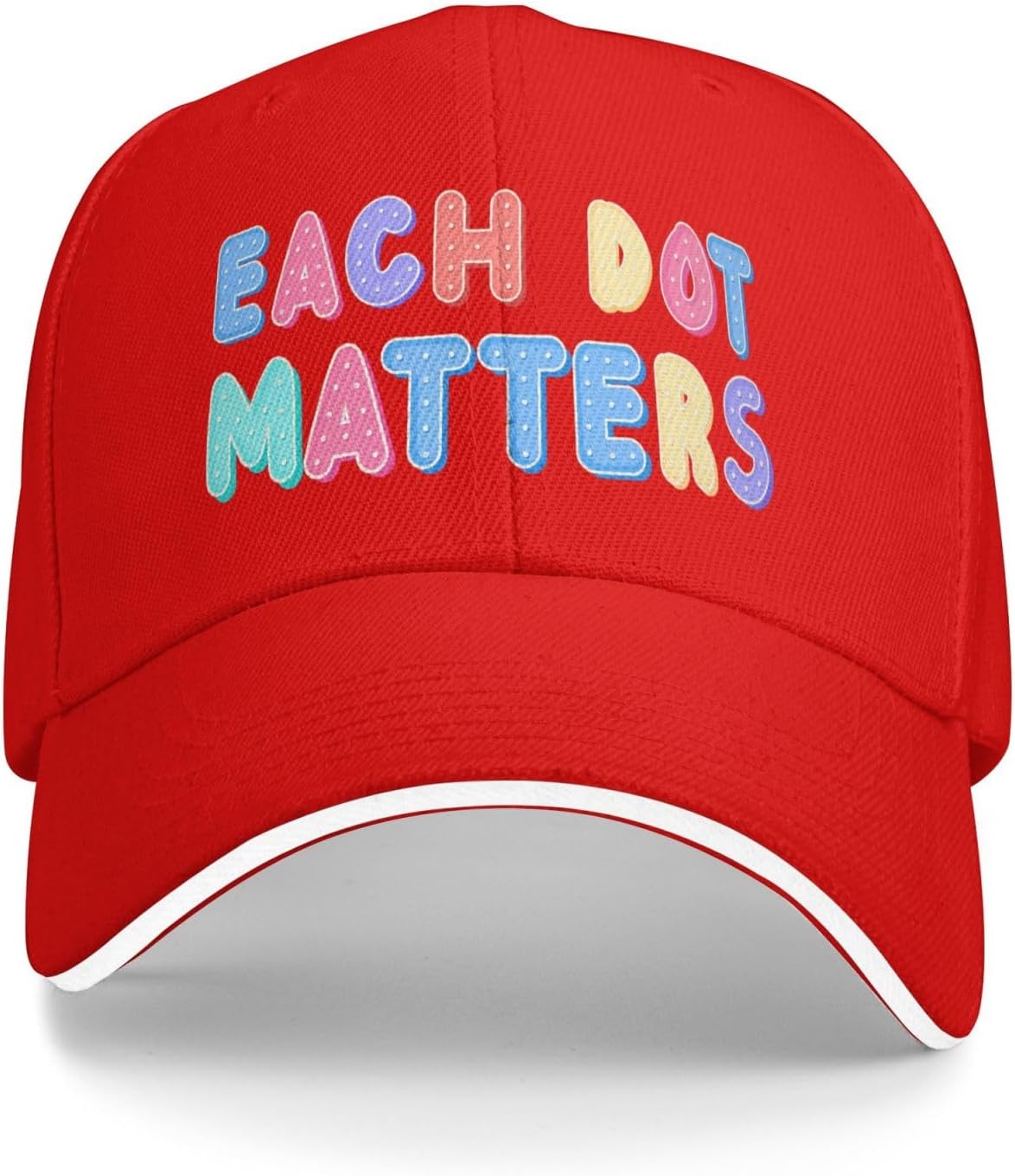 Each Dot Matters Polka Dot Baseball Cap Polyester Adjustable Outdoor Summer Cap for Adults One Size