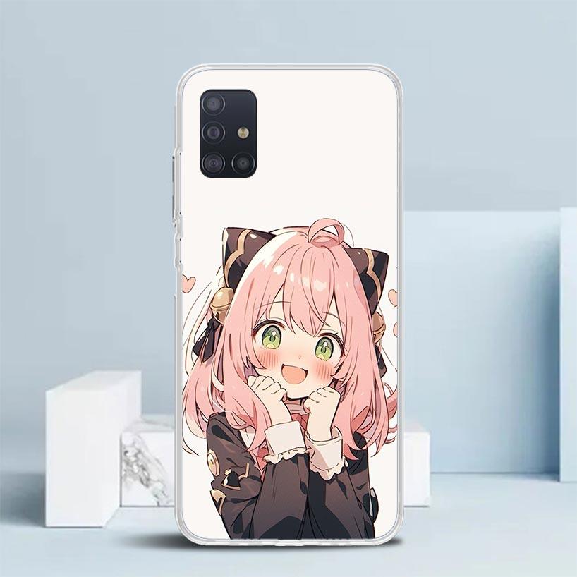 S-Spy Family Anya Phone Case For Samsung Galaxy A52 A32 A22 A12 A51 A50S A30S A10S Note 20 Ultra 10 S10 Plus A31 A20 A71 A72 Gal