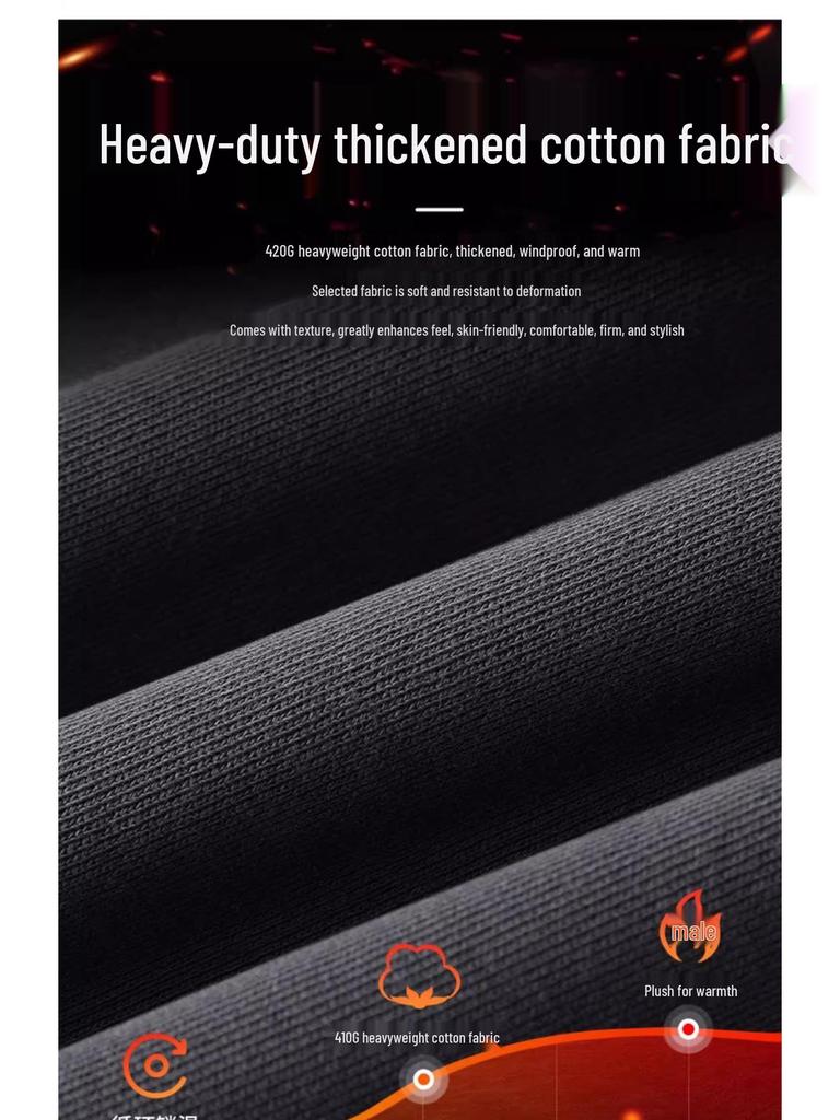 High-End European Men's Trendy Hooded Sweatshirt - Round Neck, Long Sleeve, Velvet Lined for Autumn/Winter