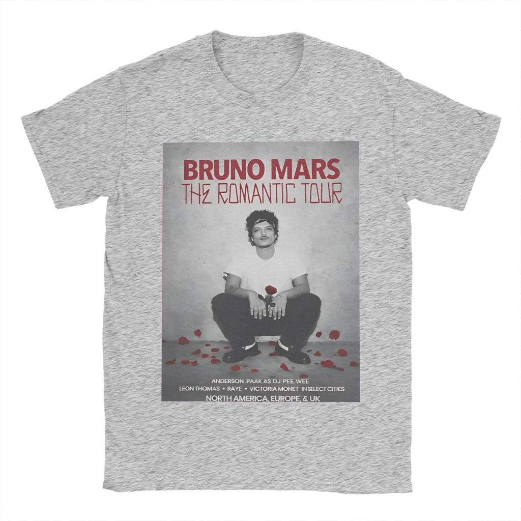Bruno Mars The Romantic Tour 2026 Camiseta Póster Hombre Algodón Impresionante Camiseta Cuello Redondo Camiseta Manga Corta Ropa 4XL 5XL