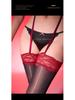 Glossy Black 8D Silky Lace Over-the-Knee Suspender Stockings