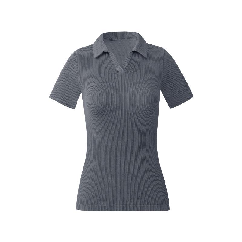 

Tangge Женский летний шелковый топ с воротником-мандарин, приталенный, с рукавом до локтя S-M