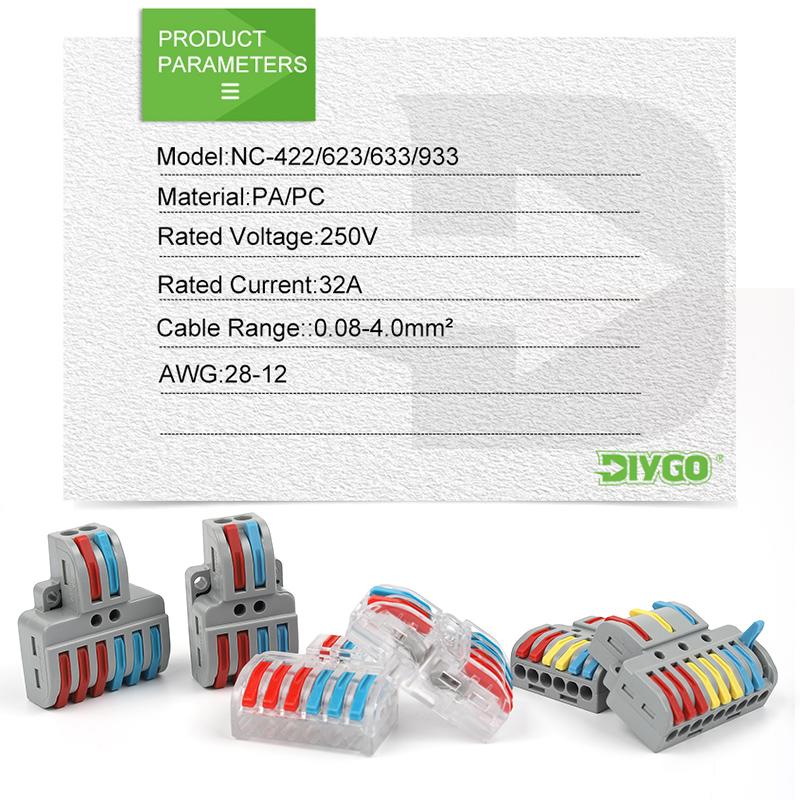 5PCS Quick Wiring Wire Connectors Universal Spring Splicing Cable Connector Push-in Compact Conductor Terminal Block SPL