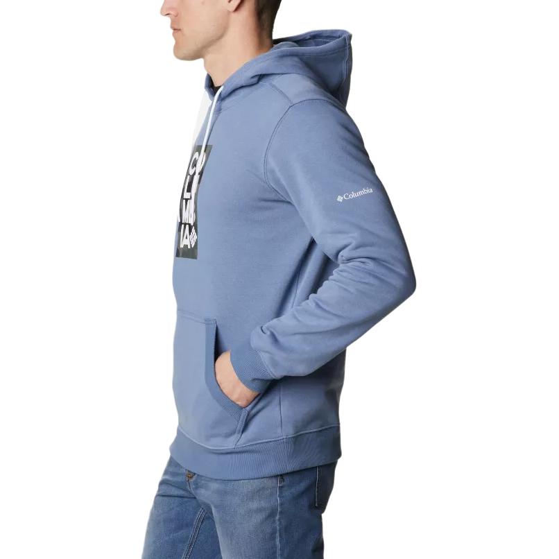 Columbia Letter Logo Outdoor Fleece Lined Warm Hooded American Sweatshirt Men sweatshirt Light-Blue JE1600-452