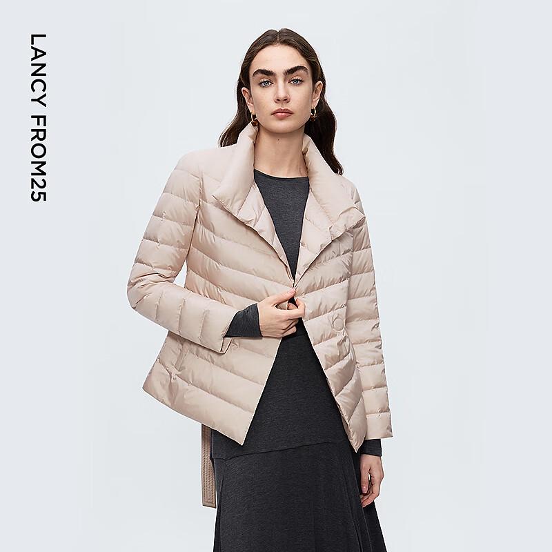 

LANGZI Huoerbadaji Women s Slim-Fit Short Goose Down Jacket XL