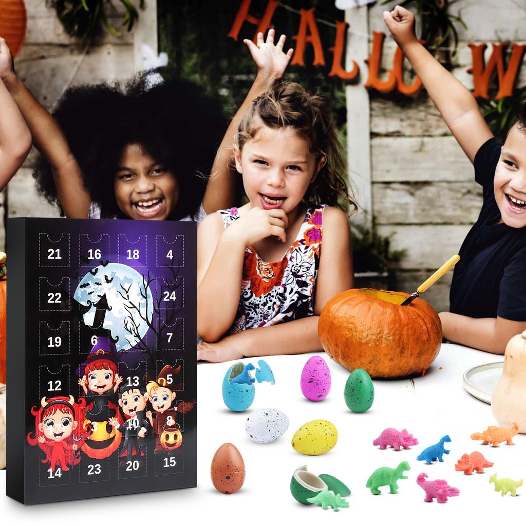 Halloween-Puppen-Adventskalender enthält 24 Geschenke, Halloween-Horrorfiguren-Adventskalender, Halloween-Countdown-Kalender mit Überraschungsspielzeugen