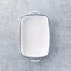 365methods Fuji Enamel Oven Dish, White X Light Gray, Shallow, Medium, 1.6L, YY-HM.W