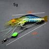 7 Pcs Silicone Soft Shrimp Baits with Hooks Luminous Swimbait Fishing Tackle