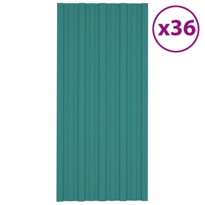 VidaXL Roofing Panels 36 Pcs Galvanized Steel Green 100x45 Cm 317212