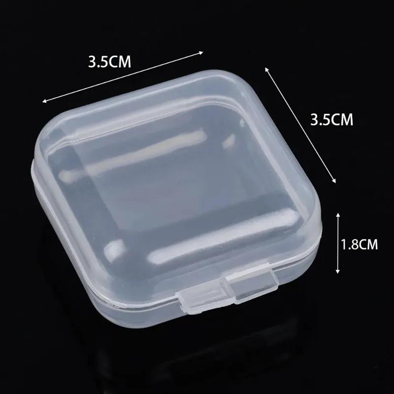 24/6PCS Plastic Storage Box Square Transparent Organizer for Necklace Earrings Rings Jewelry Packaging Boxes Storager Container