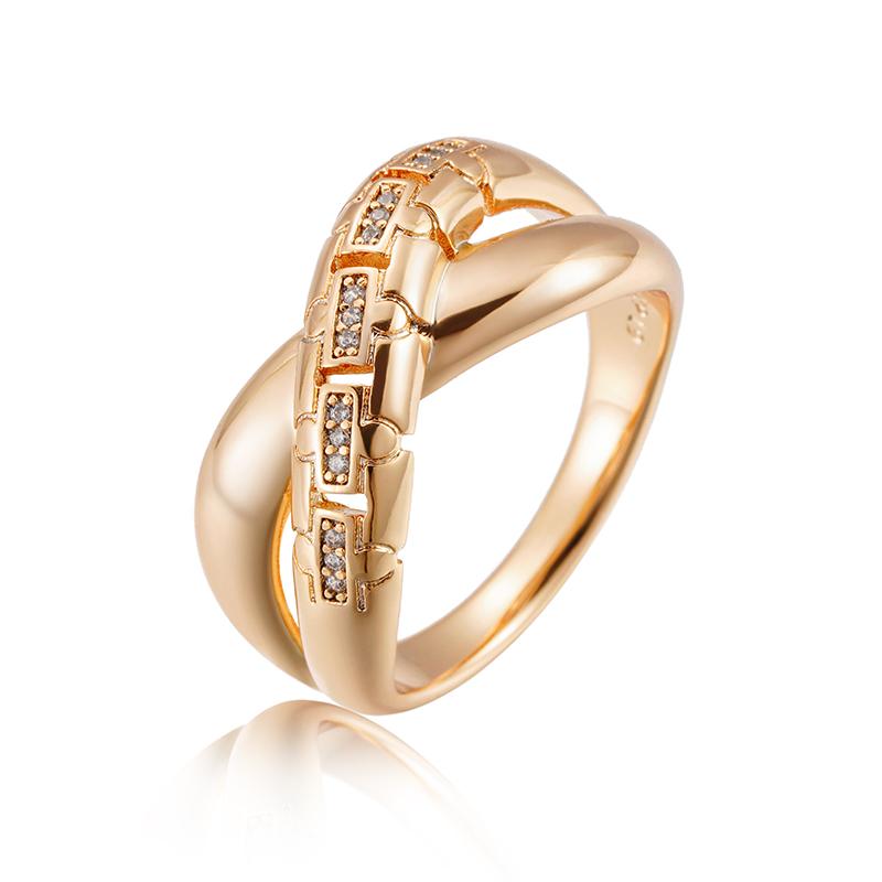 Prsteny Kinel lesklé zlaté barvy Unisex sada zirkonů