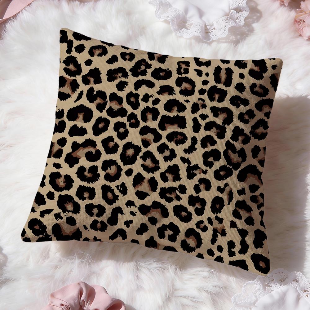 Leopard Print Pattern Cushion Cover Premium Comfort Reversible Pillow Cove Two In One Design for Any Room Car Interior