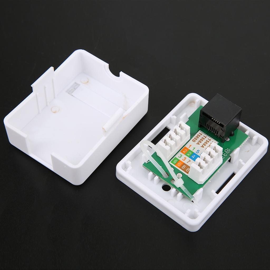 2Pcs RJ45 Surface Mount Box Cat6 Single Port Desktop Information Network Junction Boxes