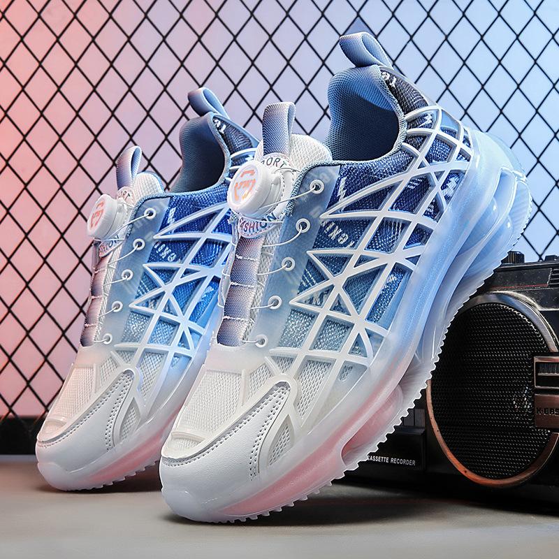 Sports Men's Shoes Spring Casual New Youth Non-slip Full Palm Air Cushion Running Shoes Dad Shoes