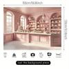 2D Dreamy Pink Bakery Shop Backdrop Aesthetic Dessert Party Background