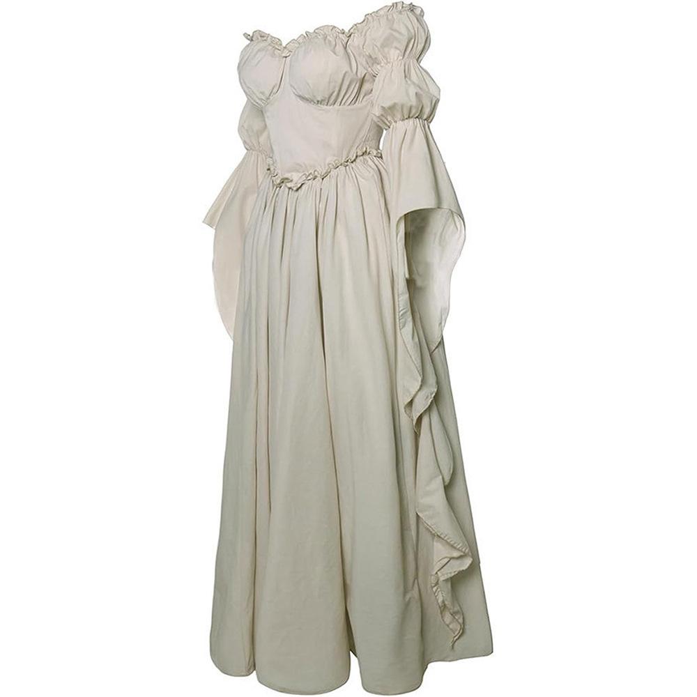 Medieval Court Women's Retro Long Dress for Stage Performance