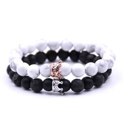 Turquoise Stone Volcanic Stone and Crown Bracelet Unbeatable Luxury Unisex Bracelet Bracelet Jewelry