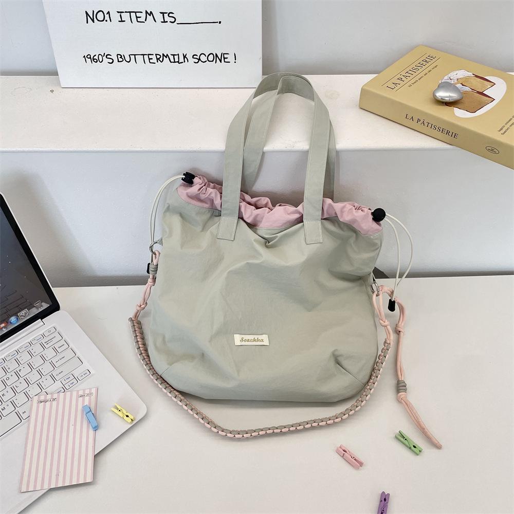 2 Niche Tote Bags for Women's New Trendy College Style Canvas Bags, Casual Large-capacity Messenger Shopping Bags