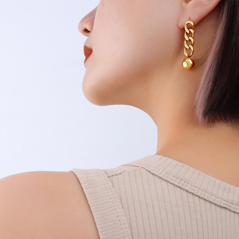 European & American Christmas Steel Ball Earrings for Women - Non-Fading, Winter Collection F559