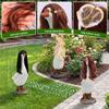 3/4Pcs Porch Goose Wig for 17 Inch and 23 Inch Statue Universal Lawn Goose Wig with Hair Clip Outdoor Statue Decorative