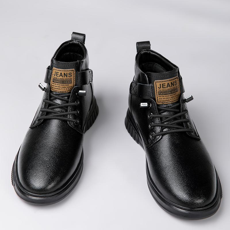 Warm Plush Fur Winter Boots New Arrival Men's High Top Shoes New Non-Slip Lace-Up Sneakers Leisure Walk Male Outdoor Basic Boots