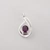 Amethyst Gemstone 925 Sterling Silver Jewelry Zircon Pendant 1.4" , Partywear Women's Pendant, Anniversary Gift For Her CZP-16-1