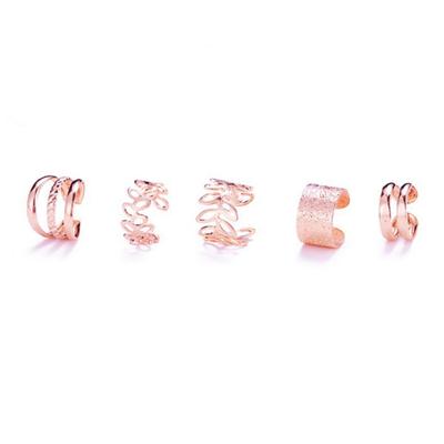 5Pcs/Set Of Simple Personality Ear Cuff Alloy Jewelry Classic Ear Accessories For Women Daily Party Wear