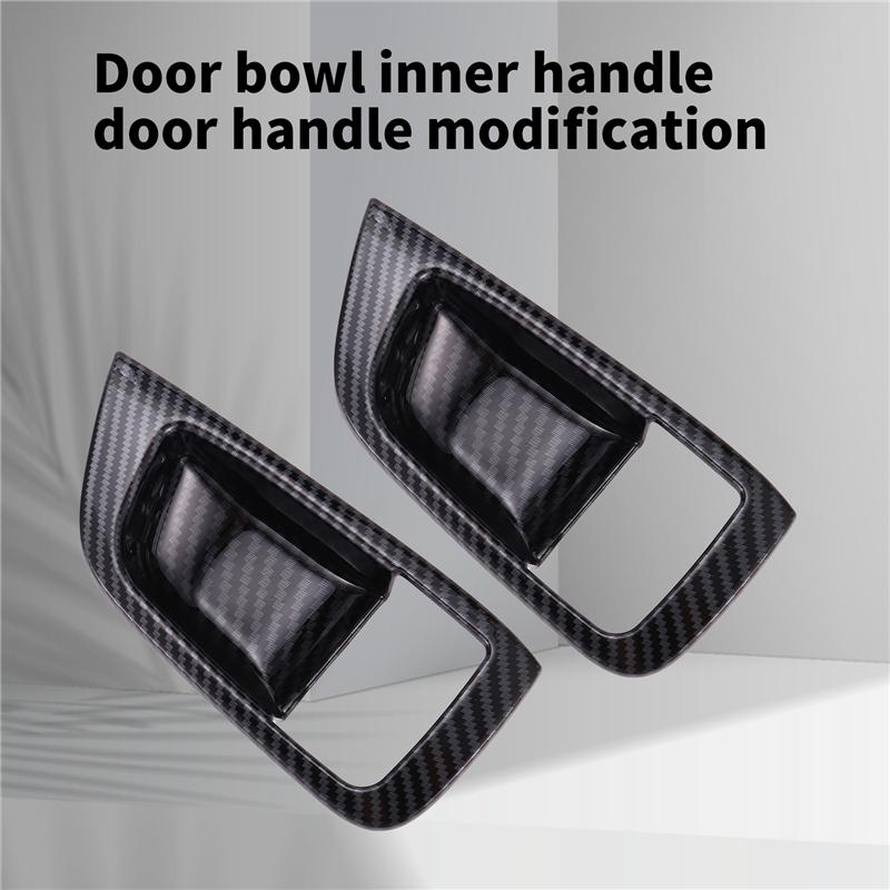 A51K-For Mitsubishi Pajero Sport  4PCS Carbon Fiber ABS Car Door Handle Bowl Protector Cover Trim Moldings Car Styling